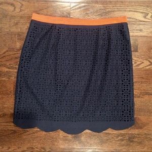 Blue scalloped skirt, size XL